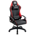 Кресло компьютерное DEFENDER "Kraken", 2 подушки, ткань, черное/красное, 64677 — изображение 3