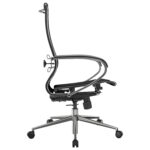 Кресло офисное МЕТТА "К-9" хром, прочная сетка, сиденье и спинка регулируемые, черное — изображение 6