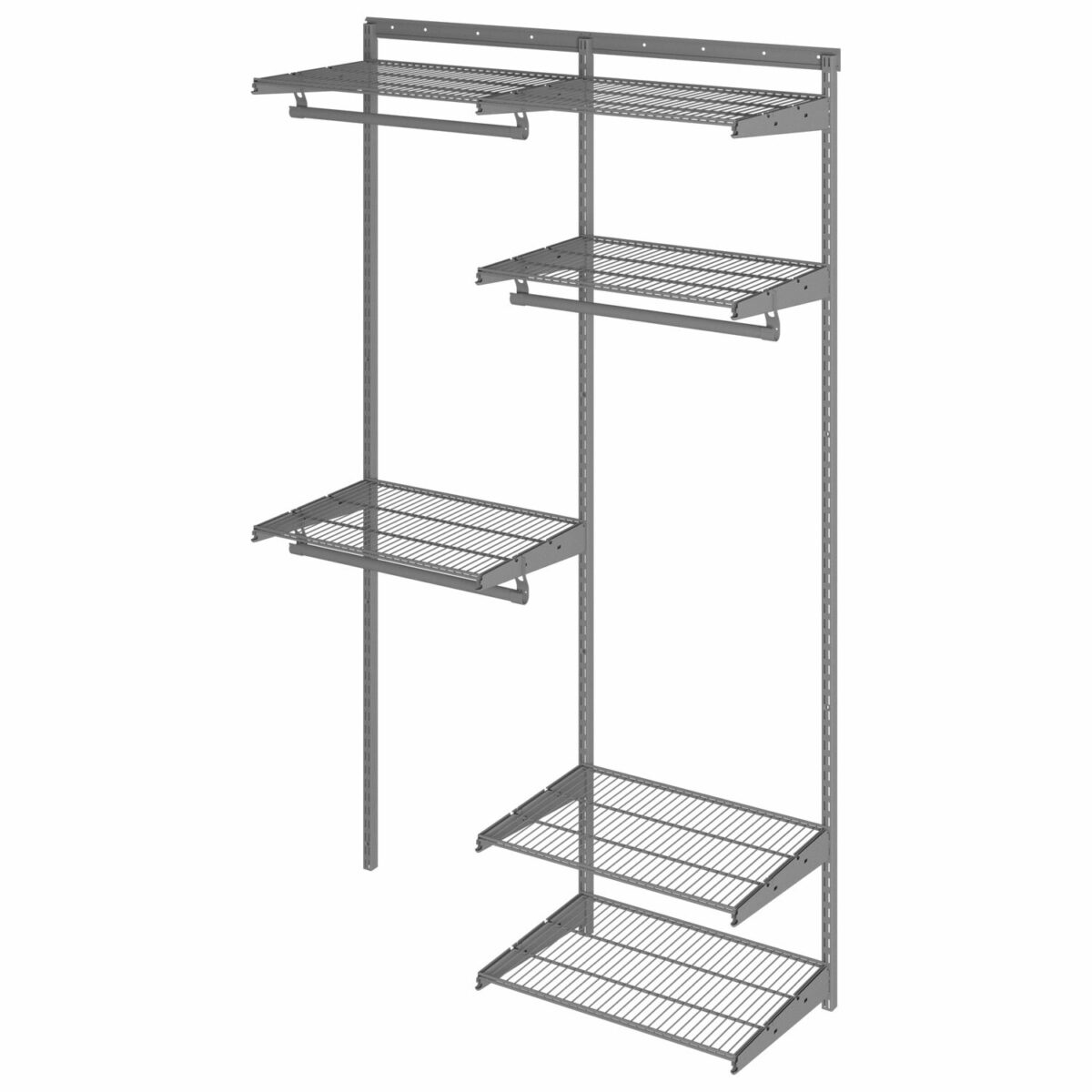 Гардеробная система OPTIMA G120, 2050х1240х450 мм, 6 полок, 3 штанги, графит, S70299916515 — изображение 2