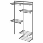 Гардеробная система OPTIMA G120, 2050х1240х450 мм, 6 полок, 3 штанги, графит, S70299916515 — изображение 2