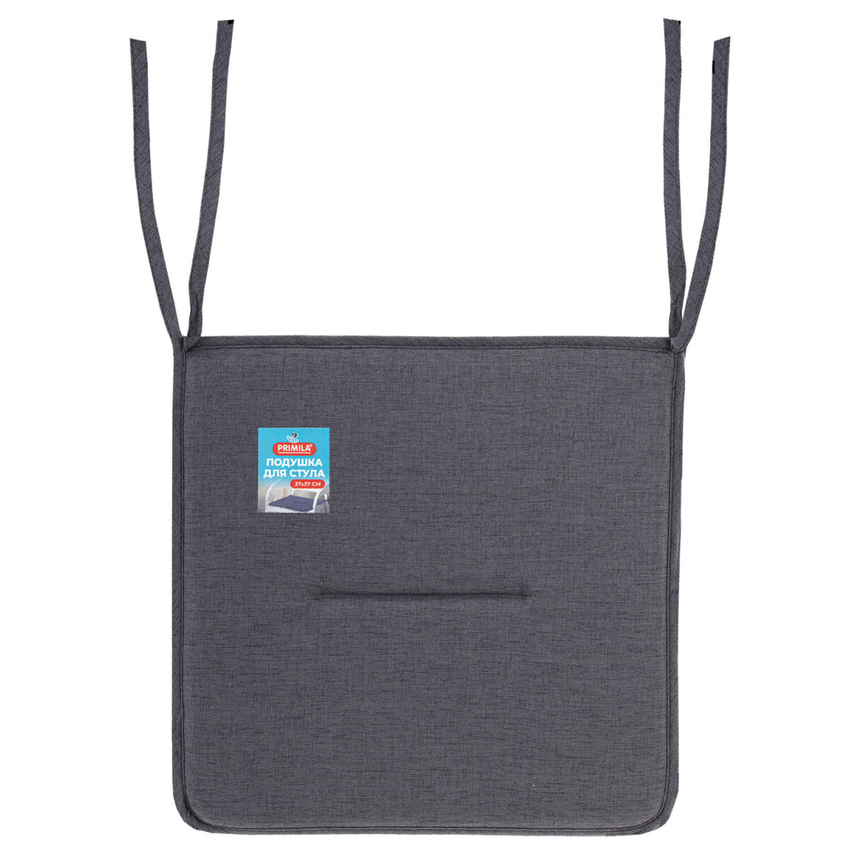 Подушка на стул плоская "РОГОЖКА" 37x37 см, полиэстер, серая PRIMILA (ПРИМИЛА) STANDARD, 700508 — изображение 2