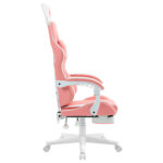 Кресло компьютерное DEFENDER "Irifi", 2 подушки, подставка для ног, экокожа, розовое/белое, 64042 — изображение 5