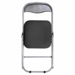 Стул складной для дома и офиса РС04, серебристый каркас, кожзам черный — изображение 5