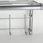 Вешалка настенная SHT-WH7, 297х705х407 мм, 5 крючков + 2 дополнительных крючка + полка, металл/пластик, хром лак — изображение 3