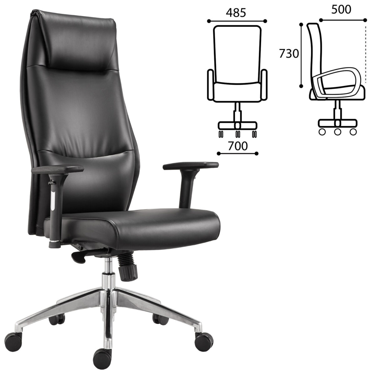 Кресло офисное BRABIX PREMIUM "Blues EX-751", синхромеханизм, алюминий, экокожа, черное, 532486 — изображение 6