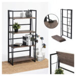 Стеллаж на металлокаркасе "BRABIX LOFT SH-001", 600х300х1250 мм, складной, цвет морёный дуб, 641228 — изображение 11