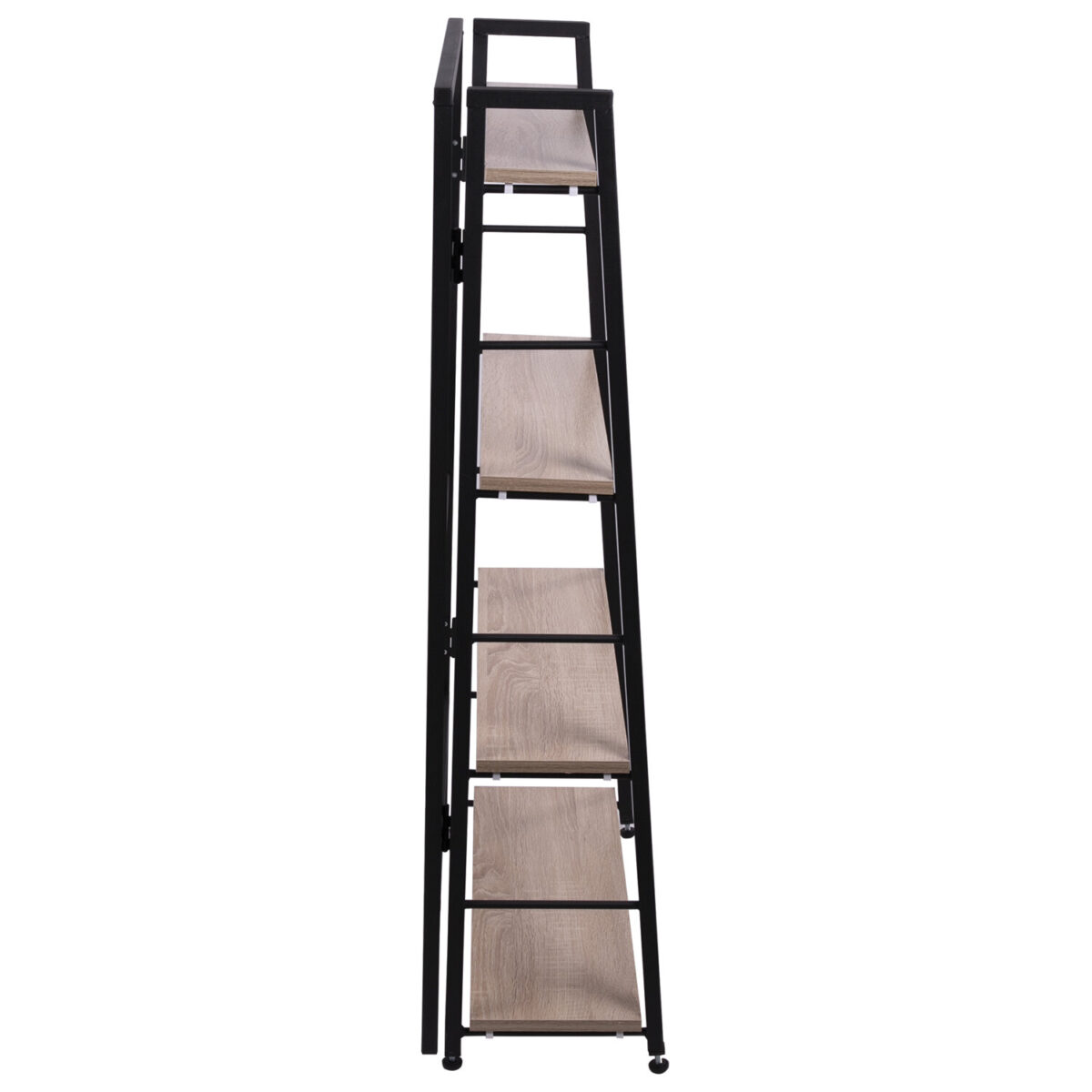 Стеллаж BRABIX "Smart SH-007", 605х295х1193 мм, ЛОФТ, трапеция, складной, металл/ЛДСП дуб, каркас черный, 641872 — изображение 4