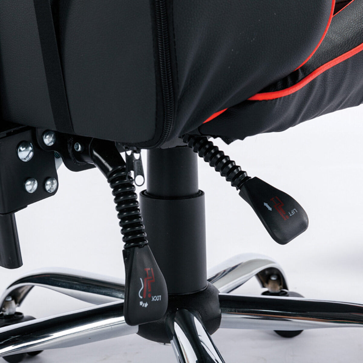 Кресло компьютерное BRABIX "Dexter GM-135", подножка, две подушки, экокожа, черное/красное, 532799 — изображение 15