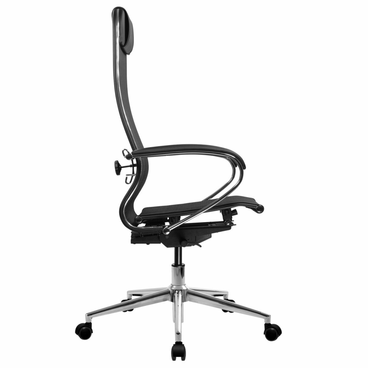 Кресло МЕТТА "ErgoLife" 10 B1-104K, хром, синхромеханизм, прочная сетка, черное — изображение 4