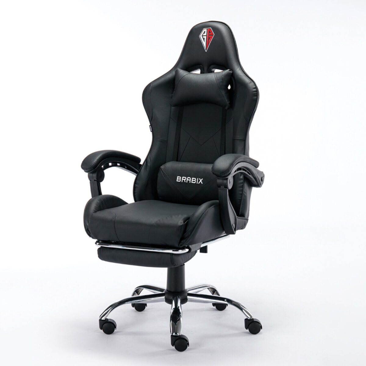 Кресло компьютерное BRABIX "Dexter GM-135", подножка, две подушки, экокожа, черное, 532800 — изображение 6