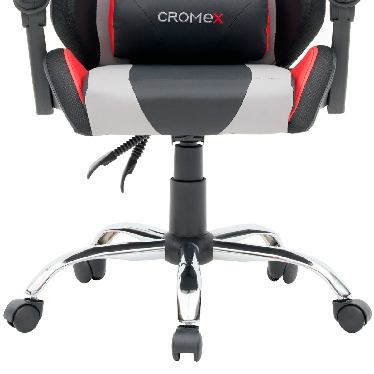 Кресло компьютерное CROMEX (КРОМЕКС) "Quantum GM-155 RGB", подсветка, две подушки, экокожа, черное/красное/серое, 532955 — изображение 17