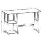 Стол на металлокаркасе BRABIX "LOFT CD-006", 1200х500х730 мм, 2 полки, цвет морёный дуб, 641224 — изображение 4