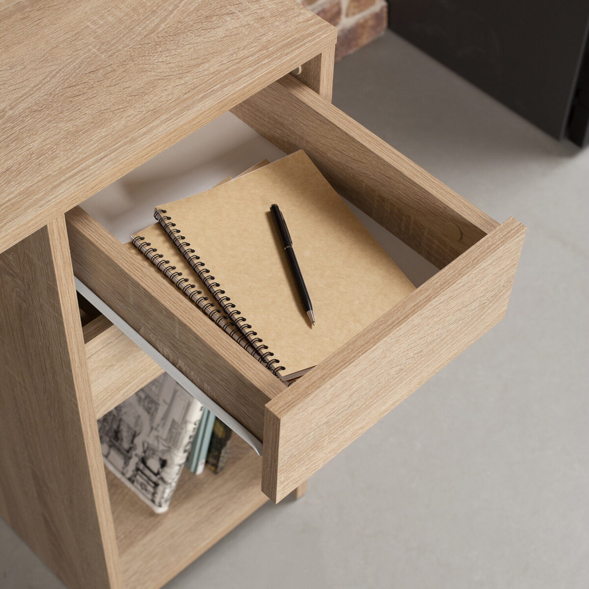 Стол письменный/компьютерный BRABIX "Scandi CD-017", 900х450х750 мм, 2 ящика, дуб сонома, 641895, ЦБ013706-2 — изображение 6