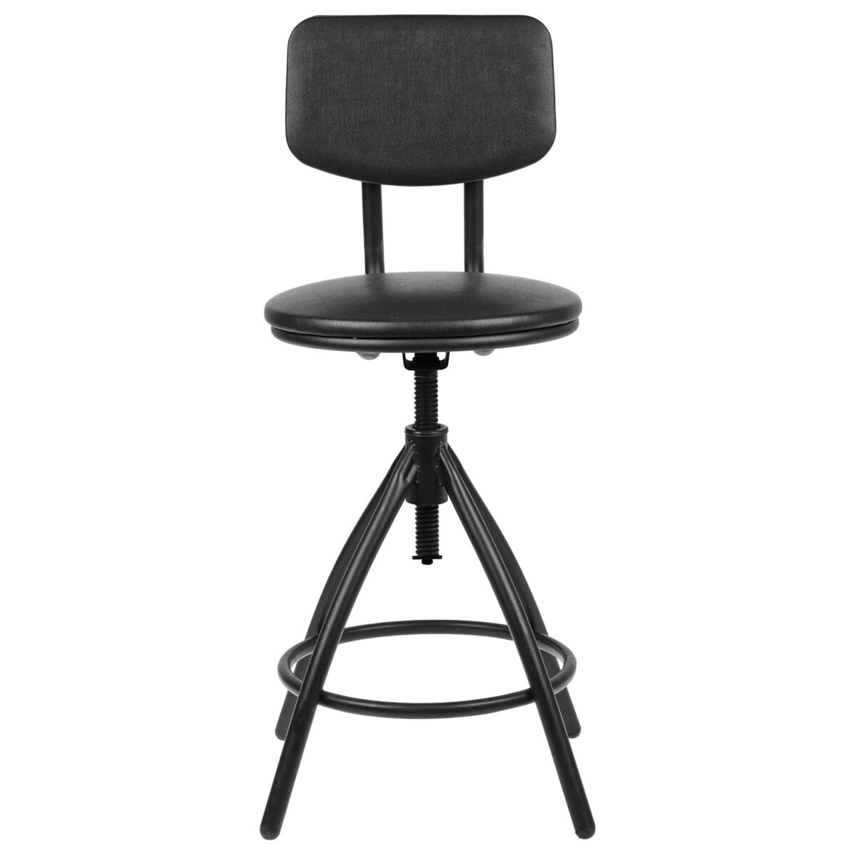 Стул кресло кассира, ресепшен РС61/Д, на винте, без подлокотников, кожзам, черное — изображение 4