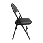 Стул складной для дома и офиса РС94, черный каркас, экокожа черный — изображение 4