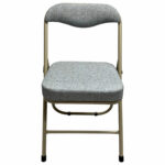 Стул складной для дома и офиса РС04К комфорт, бежевый перламутровый каркас, рогожка бежевая — изображение 3