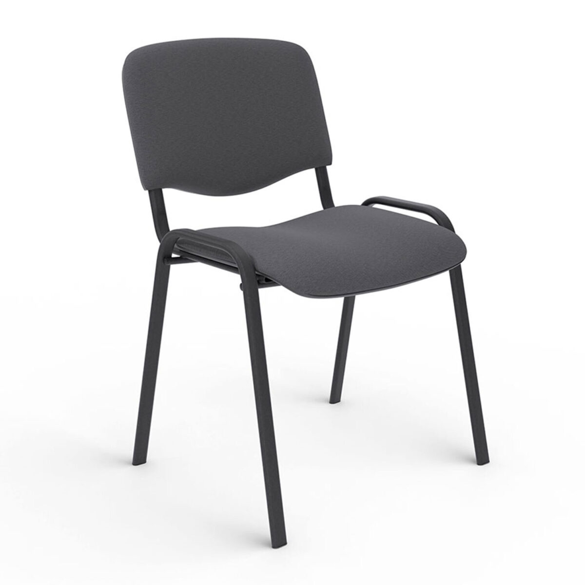 Стул для персонала и посетителей "ИЗО", черный каркас, серая ткань, В-3/С-71 меланж — изображение 1