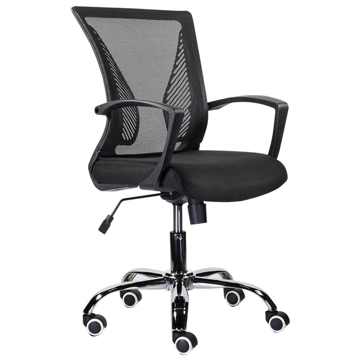 Кресло BRABIX "Wings MG-304", пластик черный, хром, сетка, черное, 532016 — изображение 1