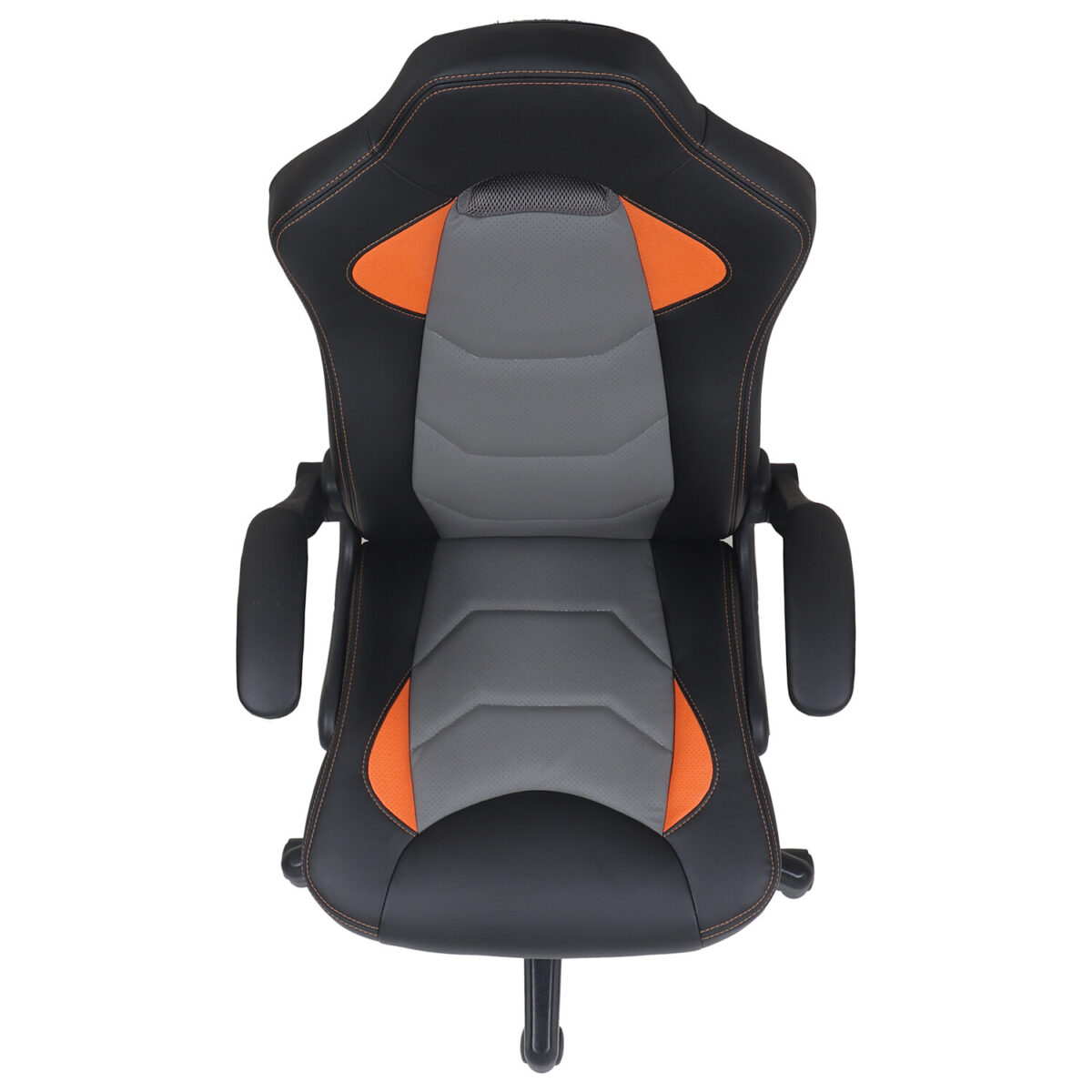 Кресло компьютерное BRABIX "Skill GM-005", откидные подлокотники, экокожа, черное/оранжевое, 532495 — изображение 6