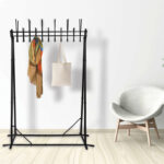 Вешалка напольная "Алла", 1,82 м, 22 крючка, металл, черная — изображение 6