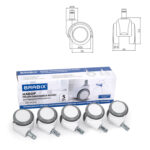 Колеса (ролики) BRABIX для кресла, прорезиненные, SLIM, КОМПЛЕКТ 5 шт., шток d 11 мм, белые, 533086