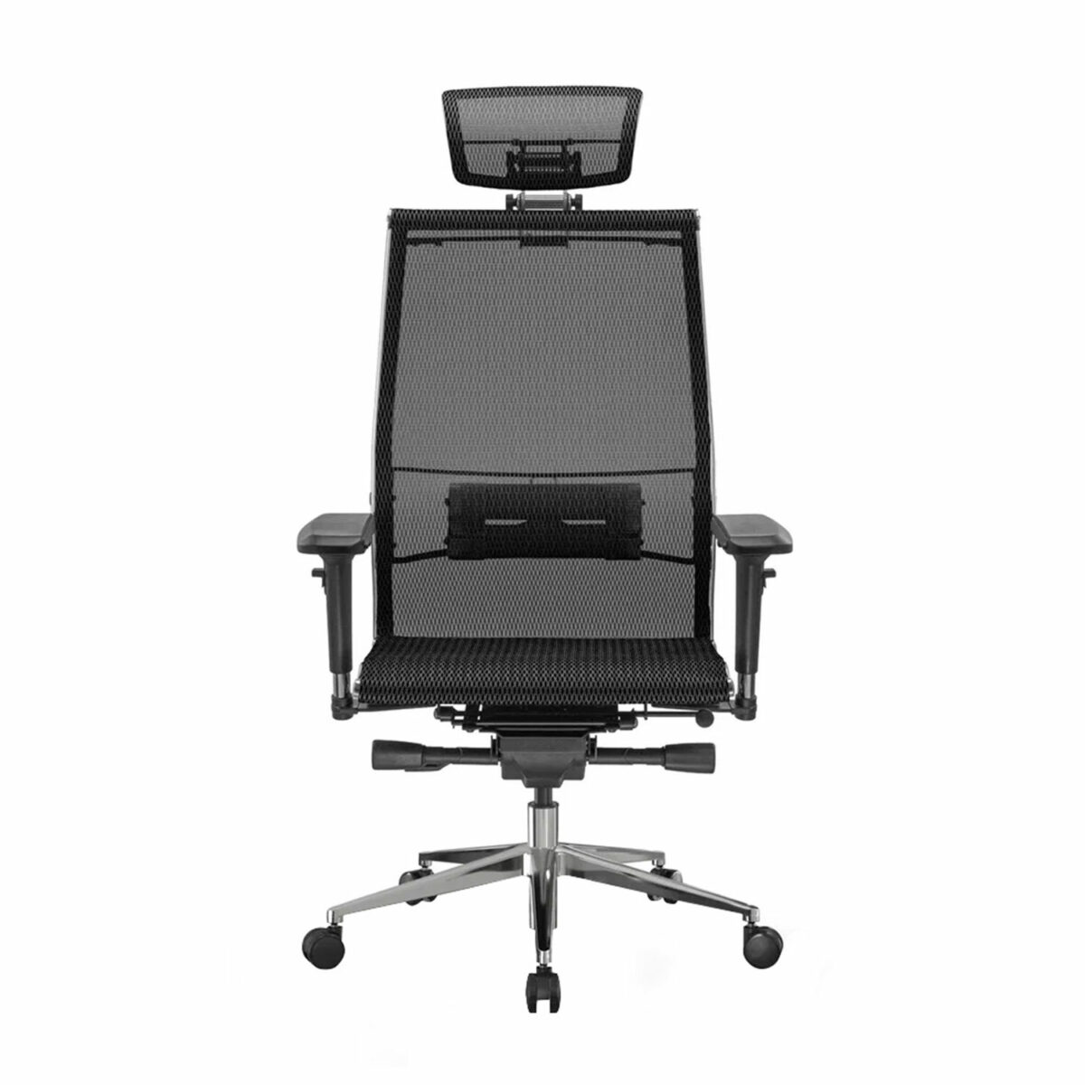 Кресло офисное МЕТТА "SAMURAI" S-3, с подголовником, сверхпрочная ткань-сетка, черное — изображение 5