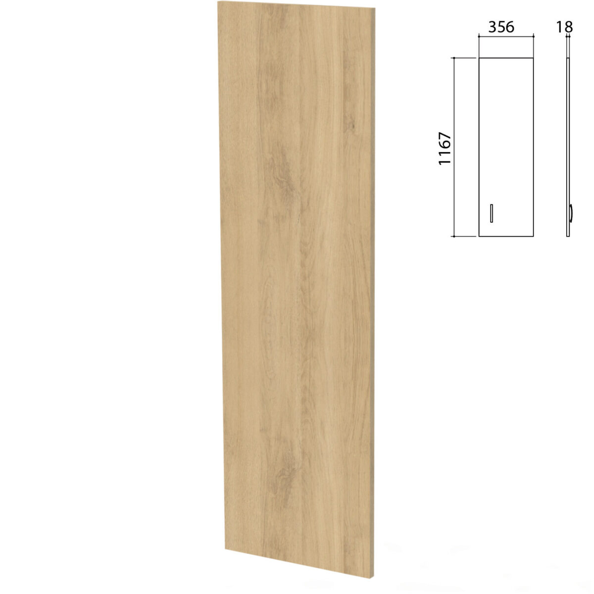 Дверь ЛДСП средняя "Приоритет" (356х18х1167 мм), БЕЗ ФУРНИТУРЫ, кронберг, К-937, К-937 кронберг — изображение 1