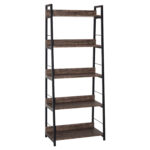 Стеллаж на металлокаркасе BRABIX "LOFT SH-003", 600х350х1500 мм, 5 полок, цвет морёный дуб, 641234 — изображение 2