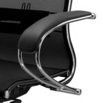 Кресло офисное МЕТТА "К-9" хром, прочная сетка, сиденье и спинка регулируемые, черное — изображение 13