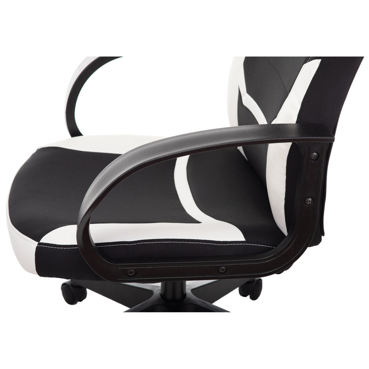 Кресло компьютерное BRABIX "Alpha GM-018", ткань/экокожа, черное/белое, 532640, GM-018_532640 — изображение 10