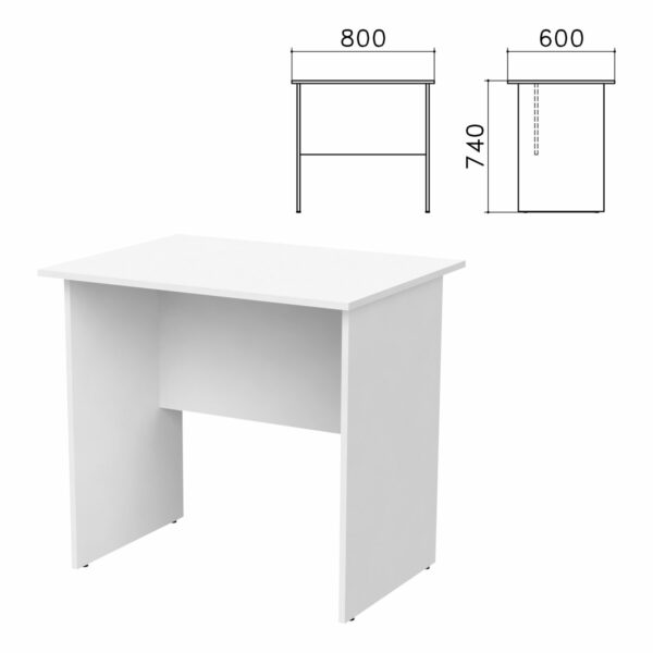 Стол письменный "Бюджет", 800х600х740 мм, белый, 402659-290