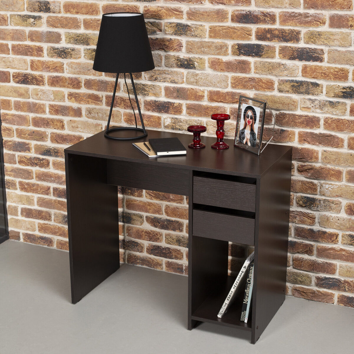 Стол письменный/компьютерный BRABIX "Scandi CD-017", 900х450х750 мм, 2 ящика, венге, 641896, ЦБ013706-3 — изображение 3