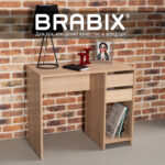 Стол письменный/компьютерный BRABIX "Scandi CD-017", 900х450х750 мм, 2 ящика, дуб сонома, 641895, ЦБ013706-2 — изображение 26