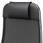 Кресло офисное МЕТТА "К-16" хром, ткань-сетка/экокожа, сиденье мягкое, черное — изображение 14