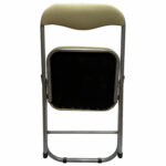 Стул складной для дома и офиса РС04К комфорт, серебристый каркас, кожзам бежевый — изображение 6