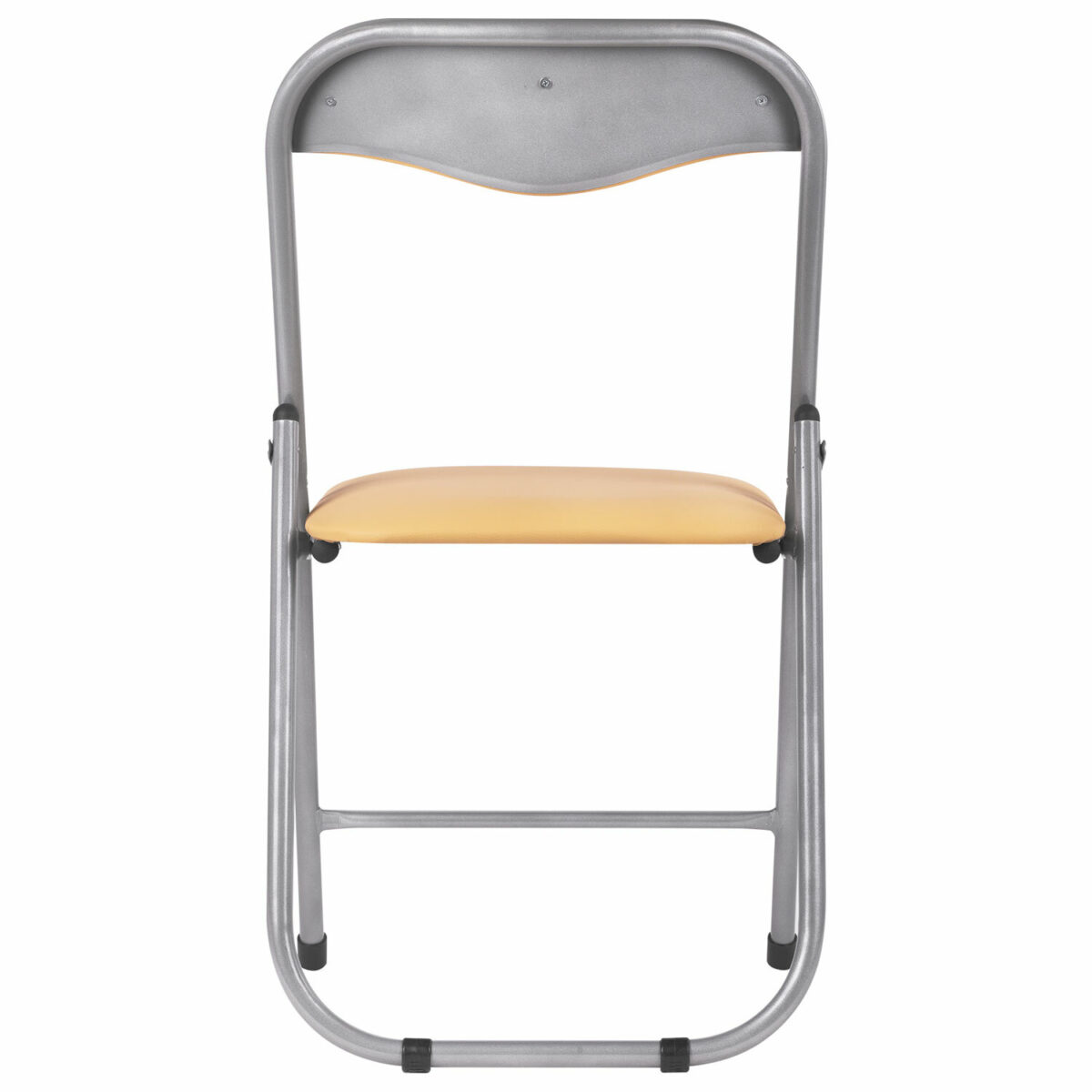 Стул складной для дома и офиса РС04, серебристый каркас, кожзам песочный — изображение 4