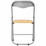 Стул складной для дома и офиса РС04, серебристый каркас, кожзам песочный — изображение 4