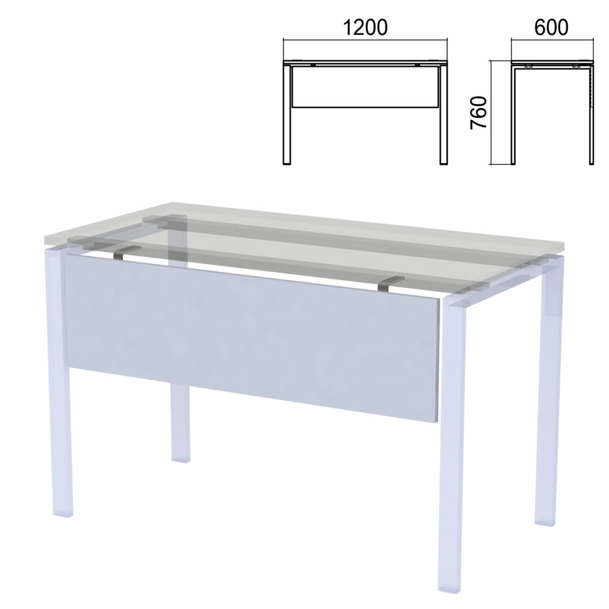 Царга к столам на металлокаркасе "Арго", шириной 1200 мм, серый — изображение 1