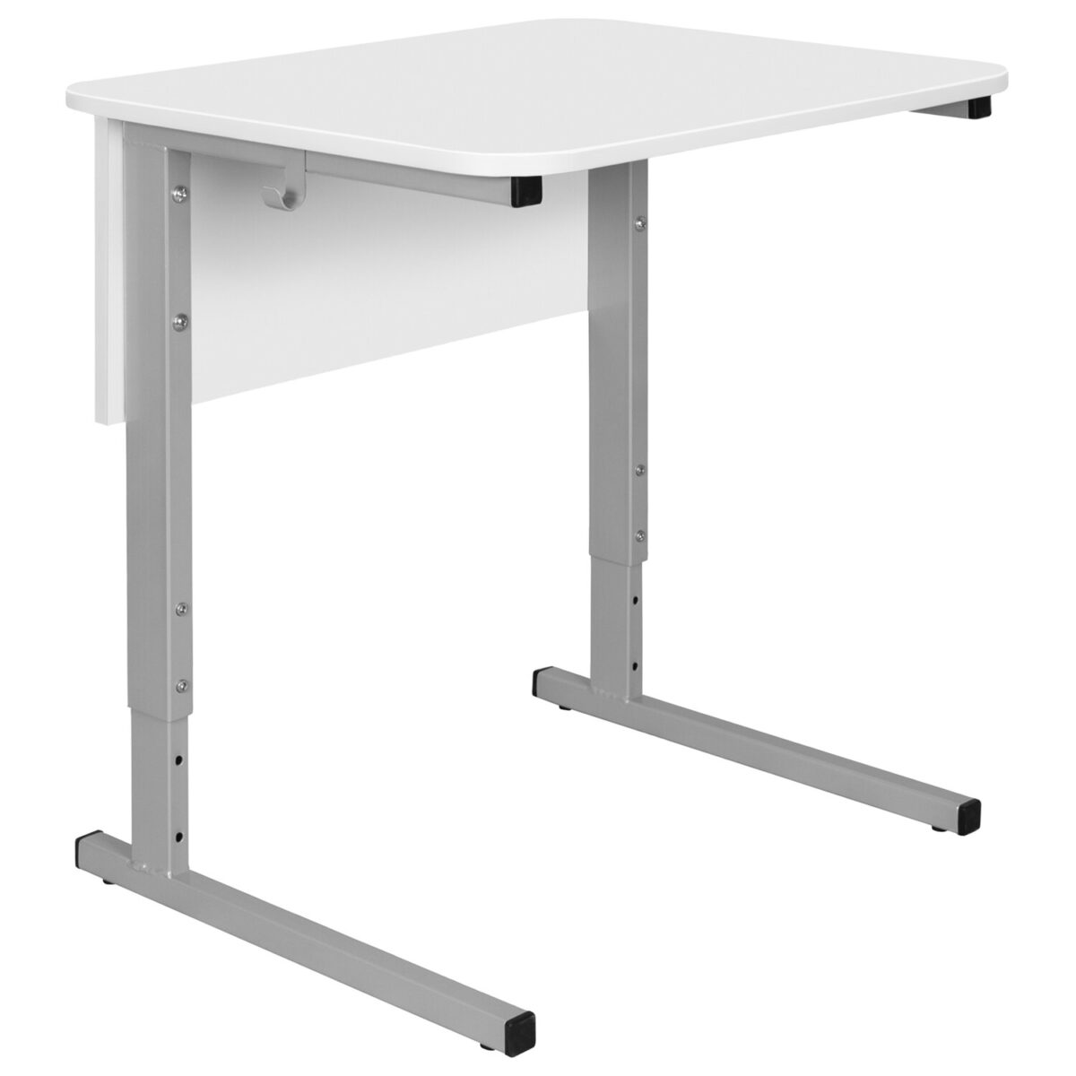 Стол-парта 1-местный регулируемый СУТ.54, 600х500х640-780 мм, рост 4-6, серый каркас, ЛДСП белая — изображение 4