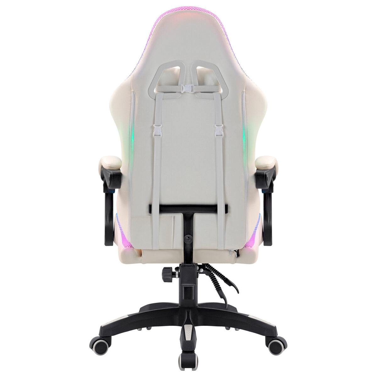 Кресло компьютерное DEFENDER "Energy", 2 подушки, RGB-подсветка, экокожа, белое, 64557 — изображение 6