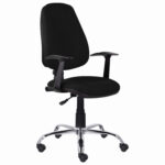 Кресло BRABIX "Comfort MG-322", хром, регулируемая эргономичная спинка, ткань, черное, 532558