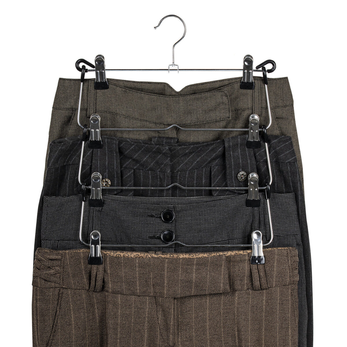 Вешалка-плечики качели, 4 секции, металлическая, с клипсами для юбок и брюк, BRABIX, 607472 — изображение 7