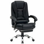 Кресло офисное CROMEX (КРОМЕКС) "Chill MS-005", с функцией вибромассажа, подножка, экокожа, черное, 532958