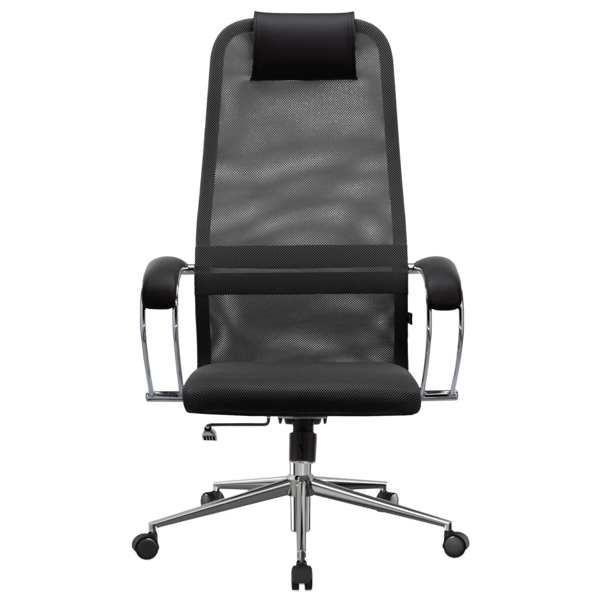 Кресло офисное МЕТТА "SU-B-8" хром, ткань-сетка, сиденье мягкое, черное — изображение 17