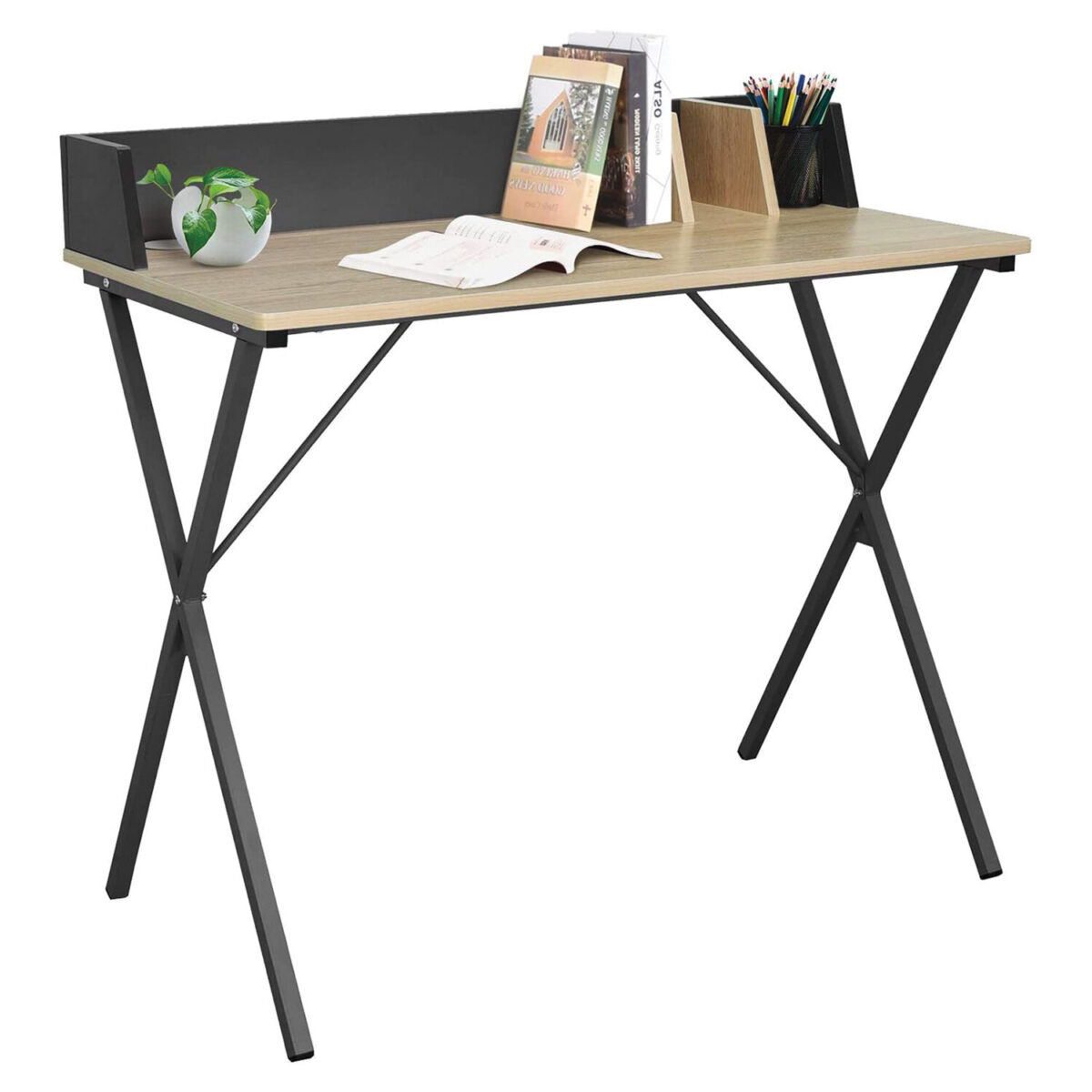 Стол на металлокаркасе BRABIX "LOFT CD-007", 800х500х840 мм, органайзер, комбинированный, 641227 — изображение 9