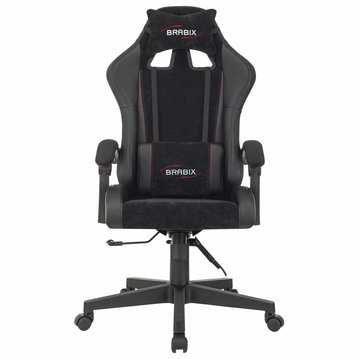 Кресло компьютерное BRABIX "Striker GM-121", синхромеханизм, 2 подушки, экокожа/велюр, черное, 532962 — изображение 9