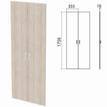 Дверь ЛДСП высокая "Бюджет", КОМПЛЕКТ 2 шт., 355х16х1756 мм, дуб сонома 091, 402880, 402880-091