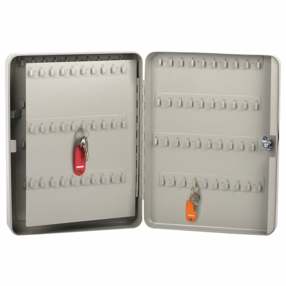 Шкафчик (Ключница) на 140 ключей BRAUBERG, 370х280х80 мм, с замком, +140 брелоков, серый, 290340 — изображение 3