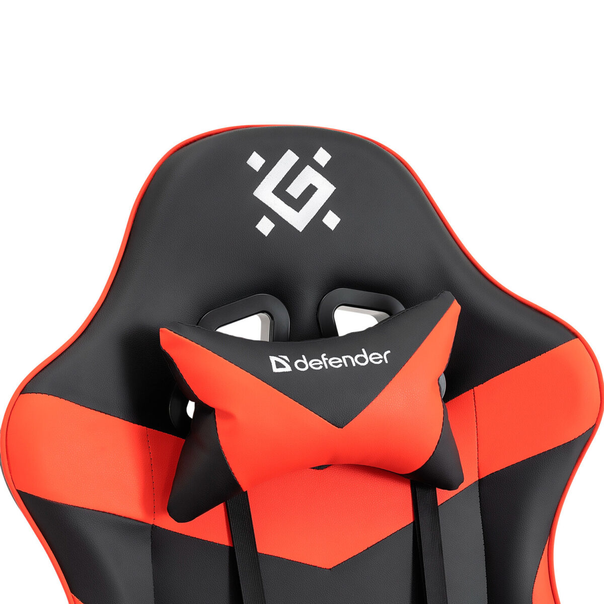 Кресло компьютерное DEFENDER "Tornado", 2 подушки, подставка для ног, экокожа, черное/красное, ш/к 26722, 64057 — изображение 10