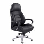 Кресло офисное "EPIK" A-181-G, мультиблок, натуральная кожа, черное — изображение 2